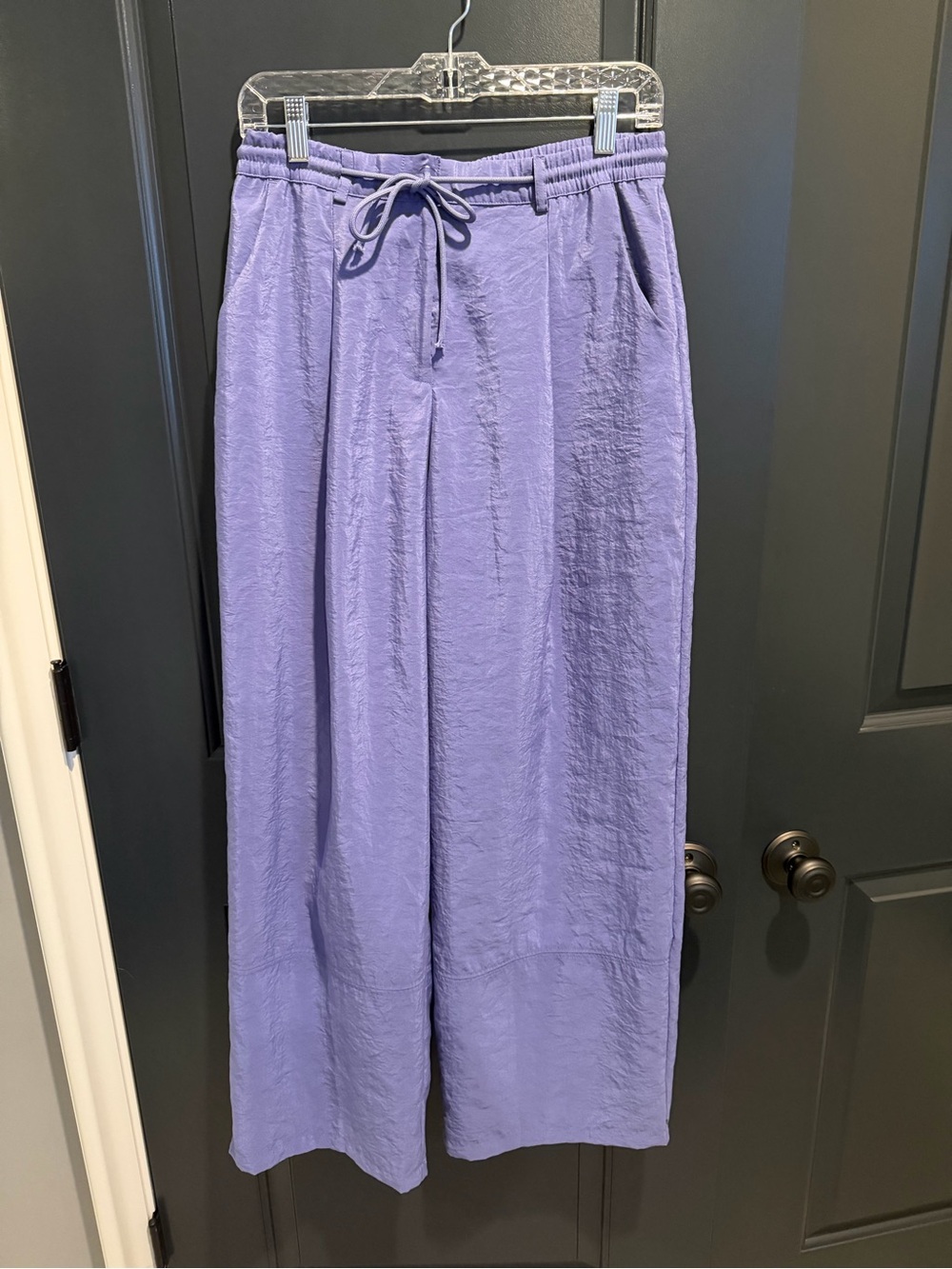 NWOT Maeve by Anthropologie Seamed Wide Leg Track Pants Purple - Size small - Picture 5 of 10
